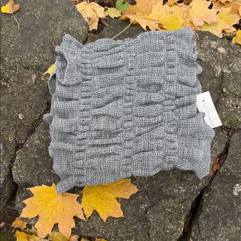 New York & Company Gray Knit Infinity Scarf